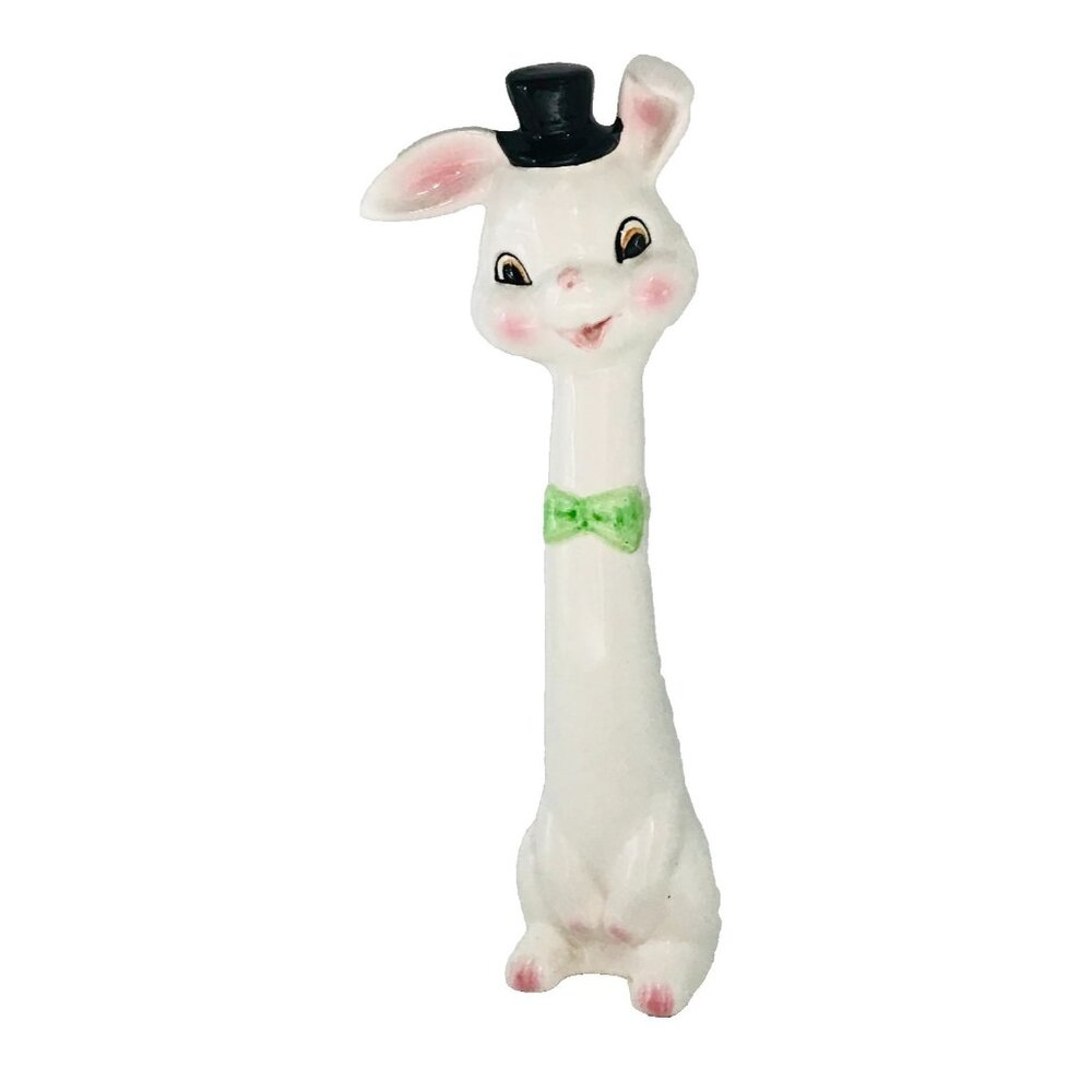 Napco 1956 Bunny Rabbit Shaker Anthropomorphic Long Neck Ceramic Vintage Japan